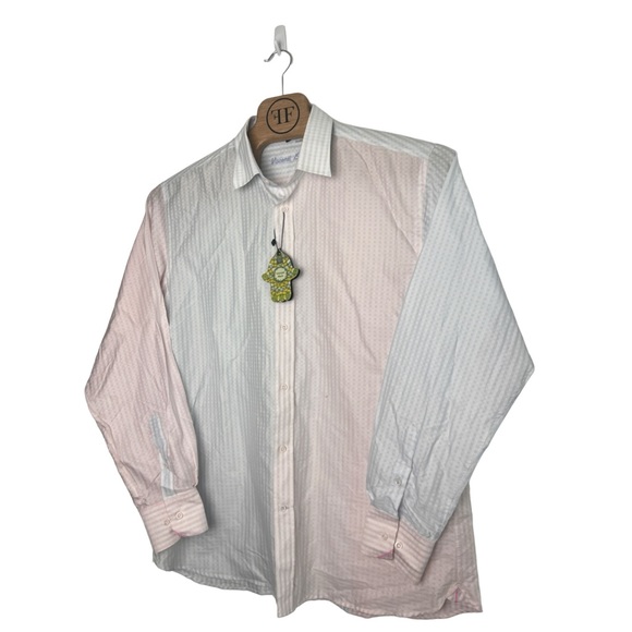 Visconti Black Mens Long Sleeve Style 3624 XL Limited Edition Fabric Pink Blue - Picture 5 of 5